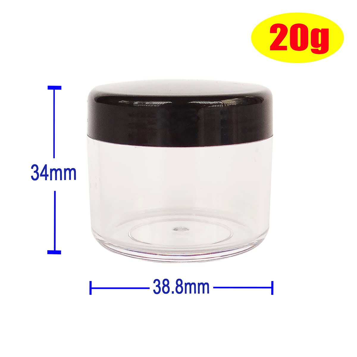 Wopanxye 12pcs 20 Gram 20ml Travel Sample Jars, Small Cosmetic Empty Container, Plastic Round Pot Screw-up Cap Lid - Image 2
