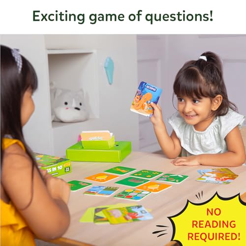 Image of Skillmatics Guess in 10 Junior - Animal Kingdom, Card Game for Preschoolers | Animal Trivia, Fun Guessing Game, 35 Game Cards, 10 Guider Tiles, Travel-Friendly, Gift for Kids Ages 3, 4, 5, 6,
