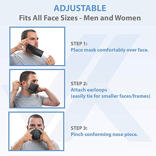 BREATHPower 50pcs Disposable Medical Face Mask - Powerful, Lab Tested, Cooling 3 Ply Protection - Heavy Duty Tensile Strength Adjustable Ear Loop - Soft Face Conforming Indoor Outdoor Masks for Men, Women - Thumbnail 6