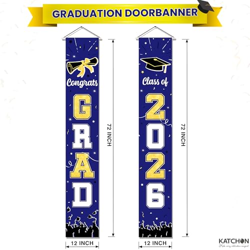 Image of Graduation Decorations 2026 | Large 2026 Grad Door Banner - 72x12 Inch | Hanging Grad Door Decorations | Congrats Grad Banner 2026 for Graduation 2026 | KatchOn