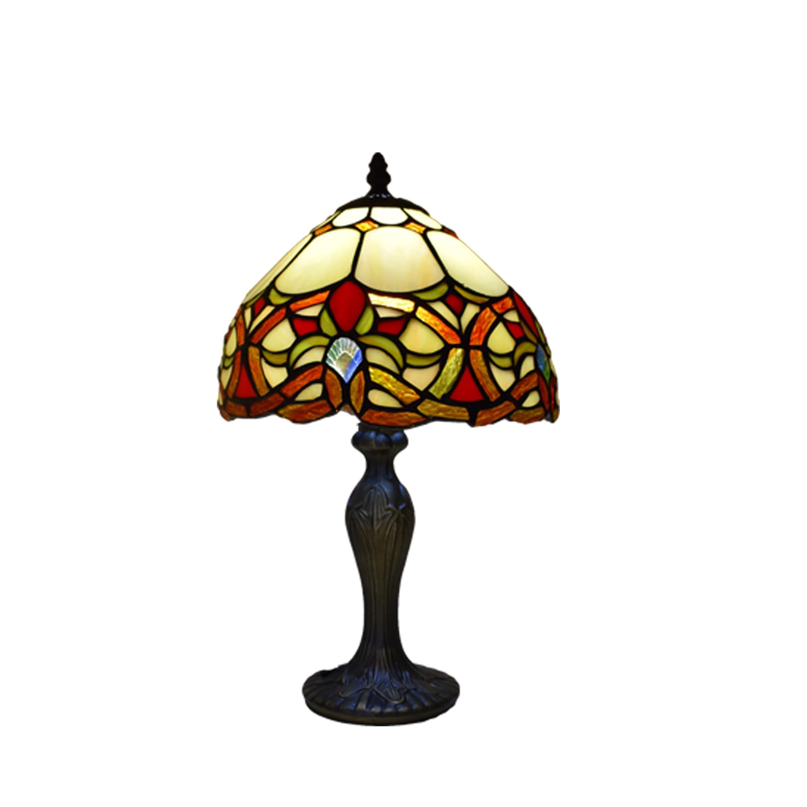 MaxSell Tiffany Style Table Lamp Handcrafted Art Stained Glass Bedside Lamps Desk Light