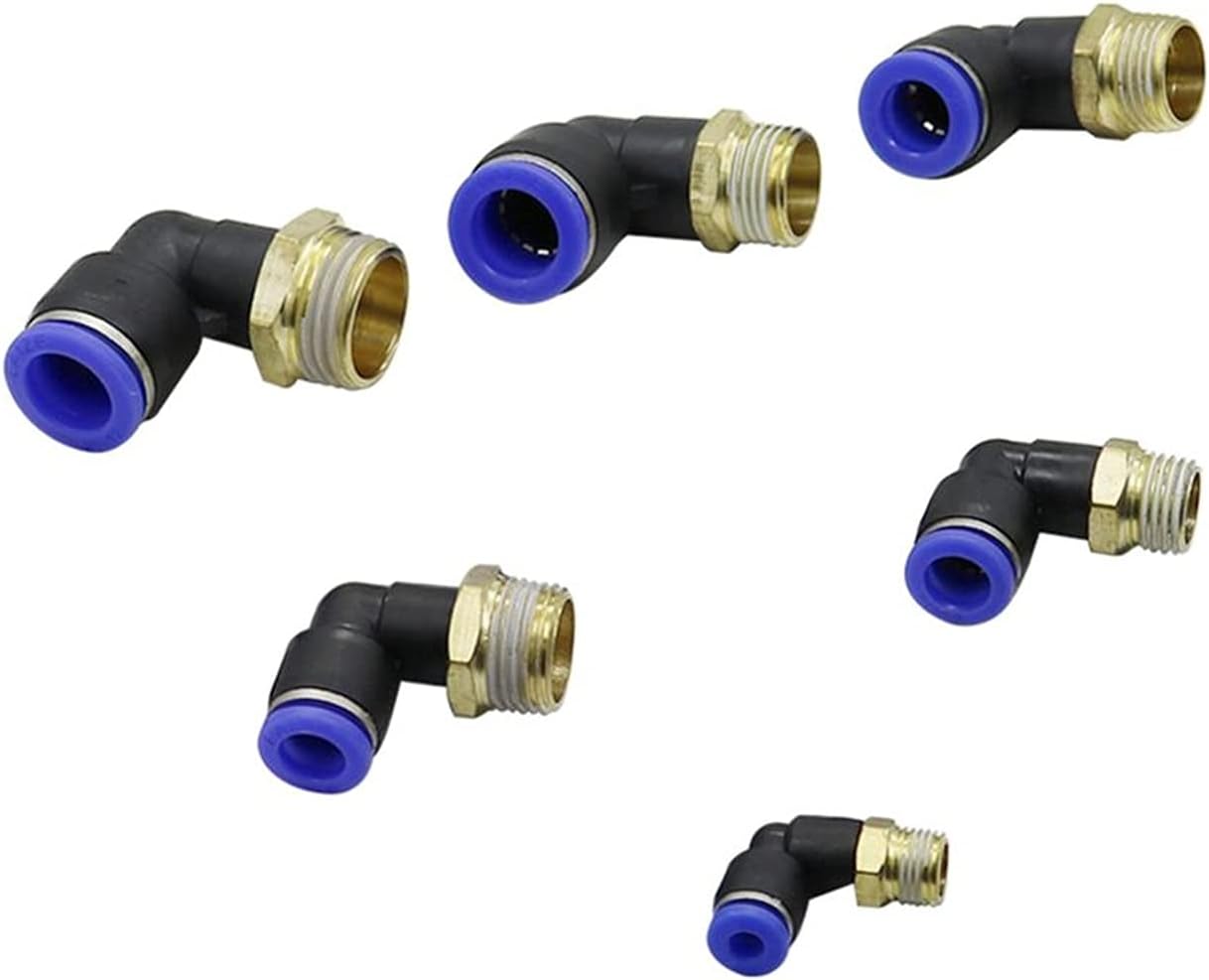 Generic Utility Hose Butt Hose Connector Adapter 3Pcs Garden 14/16Mm Pipe Interface Slip Lock Elbow Connector 1/4"" 3/8"" 1/2"" 3/4"" External Thread Pneumatic Quick Coupling/16Mm 3I4 inch
