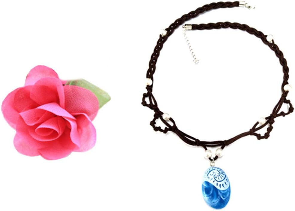 Toddler Little Princess Girls Necklace for Cosplay Moan a Party Costume Dress up with Flower Hair Clip