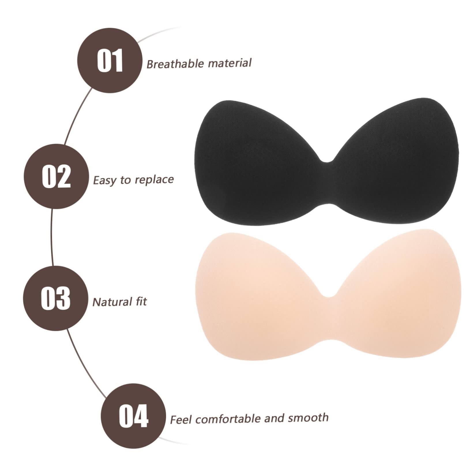 20piezas Almohadillas De Sostén Extraíbles De Gel Para Sujetadores Rellenos Transpirables y Suaves Perfectos Para Yoga Deportivos y Bikinis Piel