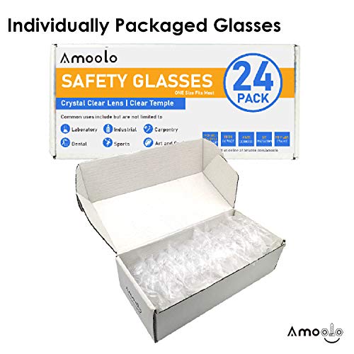 Amoolo ASG1920-24-CLEAR-ADULT Clear Safety Glasses Bulk Of 24 thumb #5