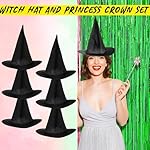 Tarpop 12 Pcs Witch and Princess Party Favors Witch Hat and Princess Crown Set for Galentines Birthday Party Decorations Gift - Image 4