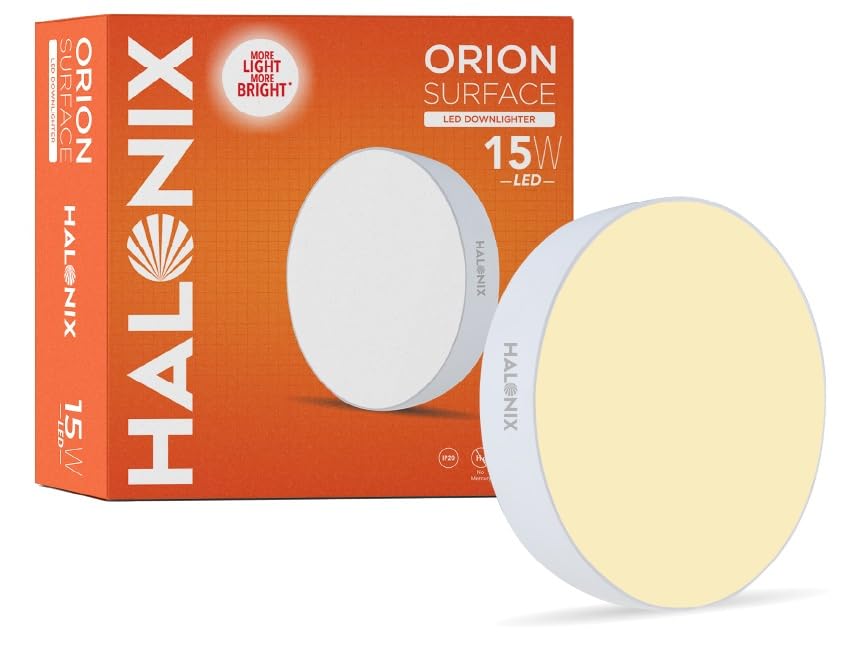 Buy Halonix 15W Warm White Yellow Orion Round LED Rimless Surface