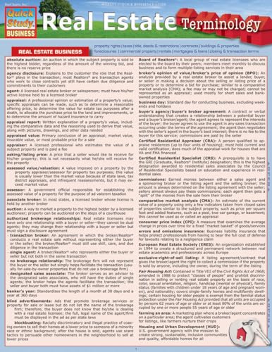 Quickstudy 9781423216667 Real Estate Terminology thumb #1