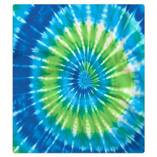 Cubierta magnética para lavavajillas Mexpekil de teñido anudado verde y azul, panel de 53,3 x 66 cm