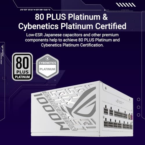 Image of ASUS ROG Strix 1000W Platinum White Edition (80 Plus & Cybenetics Platinum, Fully Modular ATX, ATX 3.1, PCIe 5.1, GaN MOSFET, GPU-First IVS, ROG Equalizer 12V-2x6 Power Cable, 10-Year Warranty)