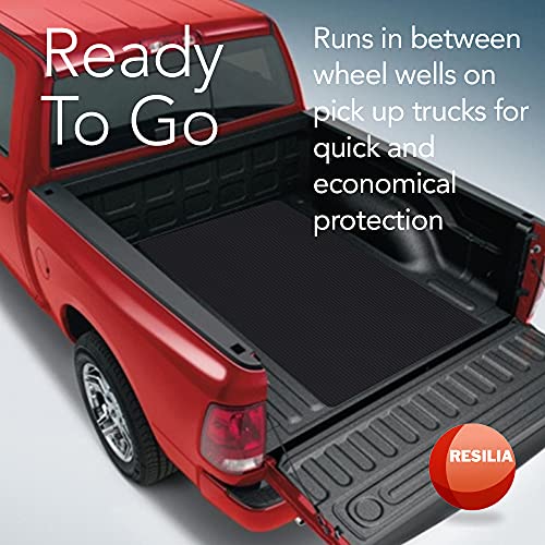 Resilia Utility Runner- 24 Inch Wide Black Plastic- Embossed Wide Rib Pattern  - Tool Box Liner, Garage Drawer & Shelf Organization, Workbench Storage, Made In The Usa, 24 Inches X 6 Feet, Black #TOP5