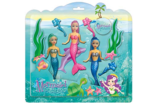 KandyToys Muñecas Princesa Sirena (3 en un Paquete)