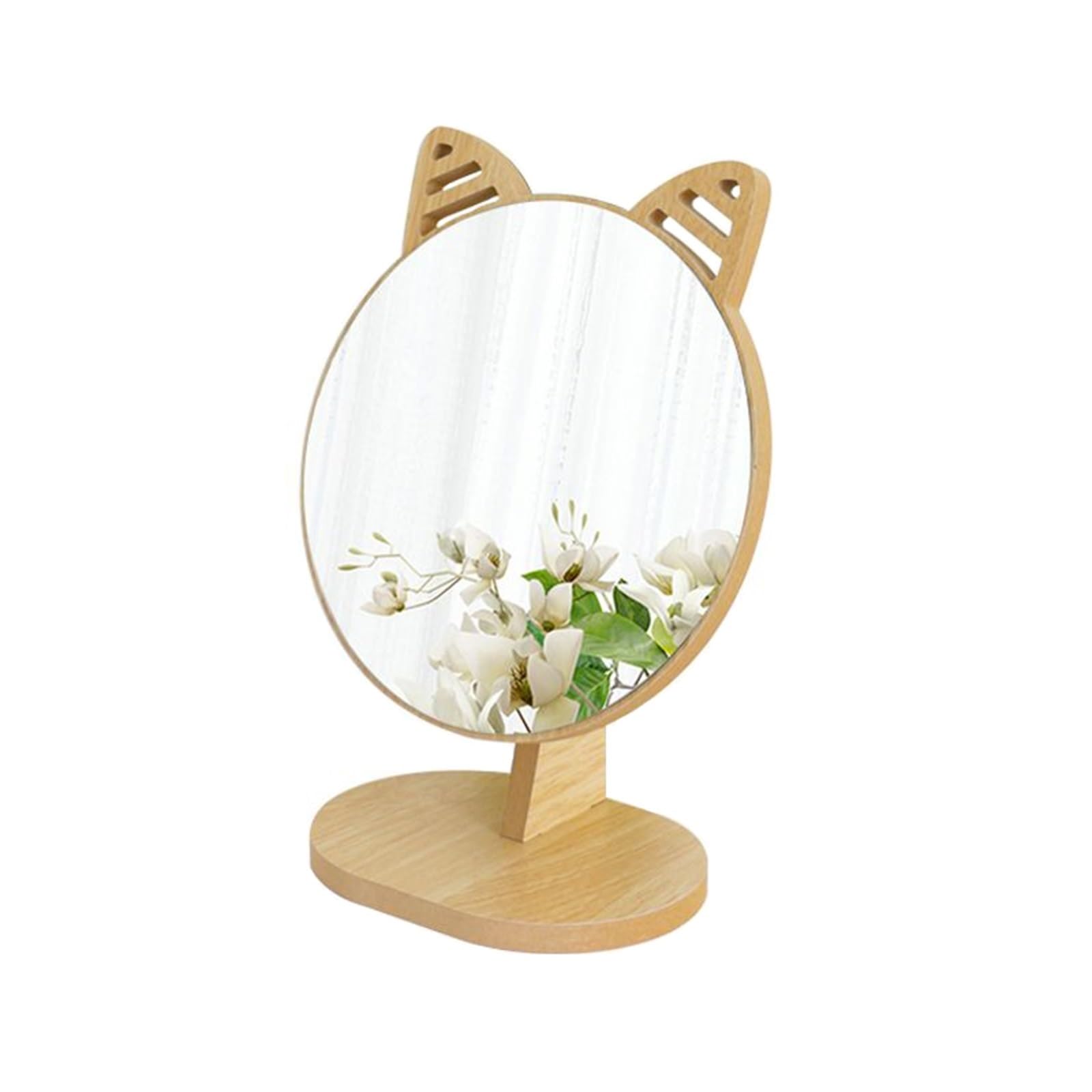Desk Vanity Mirror, Wood Vanity Makeup Mirrors, Vanity Mirror for Bedroom