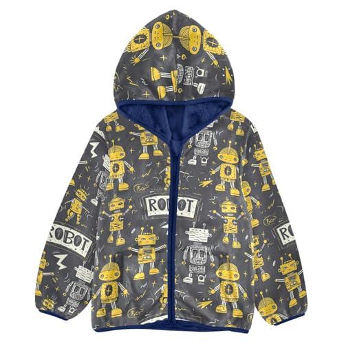 CHIFIGNO Cute Cartoon Toddler Coat Thickened Warm Soft Comfy Sweatshirt Jacket with Arctic Fleece Lining 6Y