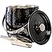 BREKX 3-QT Insulated Ice Buckets for Parties with Lid and Scoop - Iceberg Anchored Wine Chiller Champagne Bucket for Cocktail Bar, Metal Bucket with Lid, Non-Sweat (Gunmetal Black)