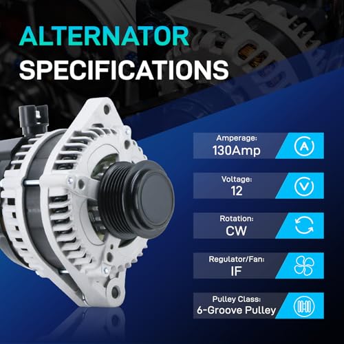 Image of 11573N New Alternator Compatible with Honda Odyssey 2011 2012 2013, Pilot 2012 2013 2014 2015, Ridgeline 2012 2013 2014 V6 3.5L Replace CSJ24 9764219-124 104210-1240 31100-RV0-A01