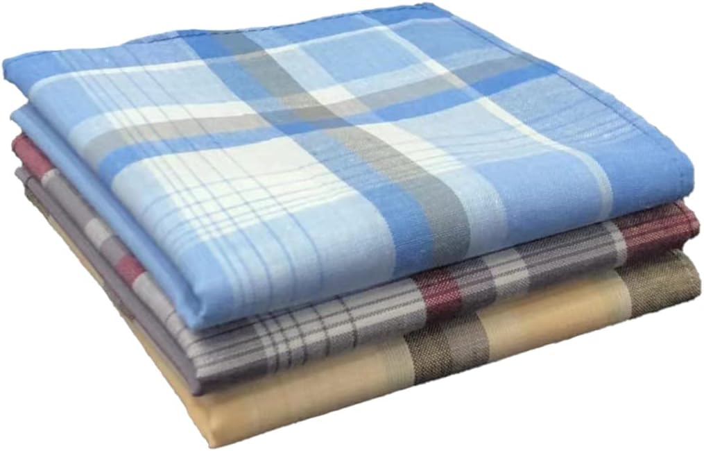 Men's Handkerchiefs 100% Cotton Handkerchief with Check - Image 9