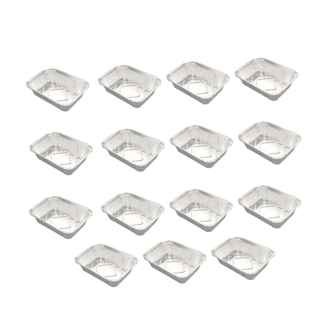 Garneck Square Tin Foil Barbecue Tray Party Set 15 Pieces Large Capacity Serving Dish Tray Easy-clean
