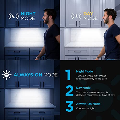 Image of Vont Rechargeable 3 Pack Closet Light, 24-LED Motion Sensor Stick-Anywhere Under Cabinet Magnetic White Lights, USB Charge