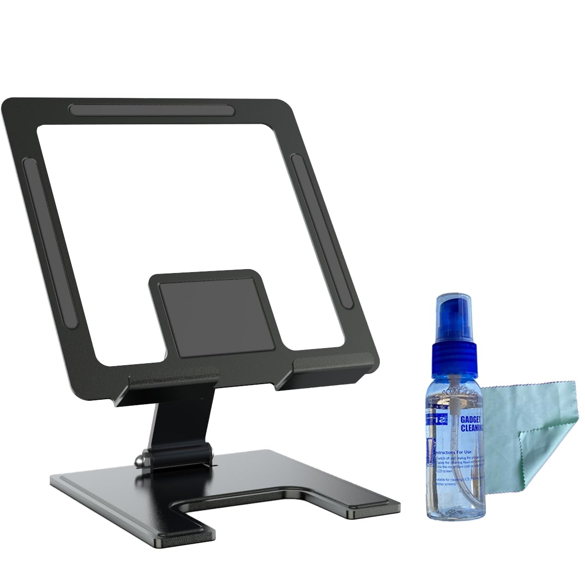 Smashtronics Adjustable Tablet Stand for Desk, iPad Holder Stand Portable Monitor Stand, Travel iPad Accessories for Office Kindle Holder iPad Pro 12.9-15.6 (Black)