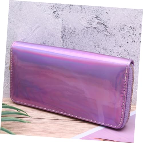 Sequins Wallet for Women Holographic Long Purse with Double Zipper Shiny Violet Clutch Bag Compact Phone Pocket Stylish Coin Purse for Everyday Use and Special3