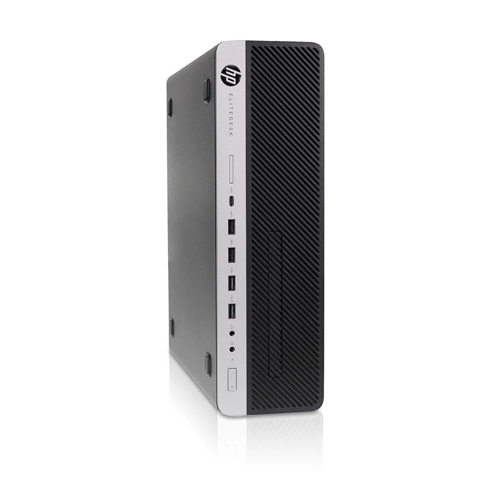 HP EliteDesk 800 G4 SFF Ordinateur de Bureau, Intel Core i5-8500T, 8 Go de RAM, SSD de 256 Go, WiFi, Bluetooth, Clavier US QWERTY, Windows 11 Pro (Reconditionné)