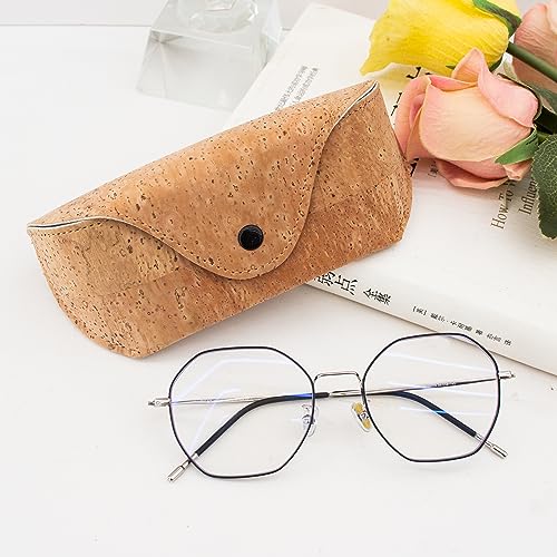 Image of boshiho Natural Cork Sunglasses Case Eyeglass Holder Box Vegan Gift