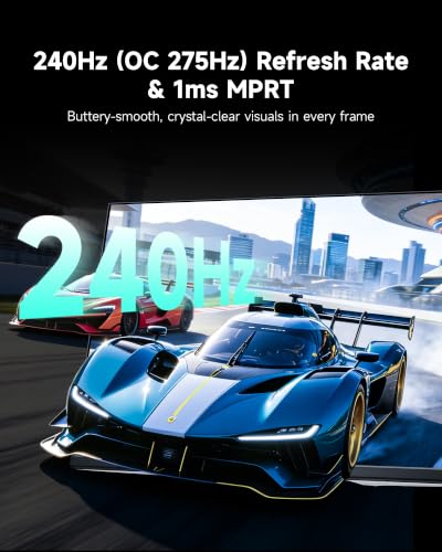 Image of KTC 27 Inch 240Hz Gaming Monitor 2K, QHD Monitor 275Hz Fast IPS, H27E6S | 1440P Computer Vertical Monitors, Built-in Speakers, HDR 400, Adaptive Sync, HDMI DP, Tilt Swivel Pivot Height Adjust, White