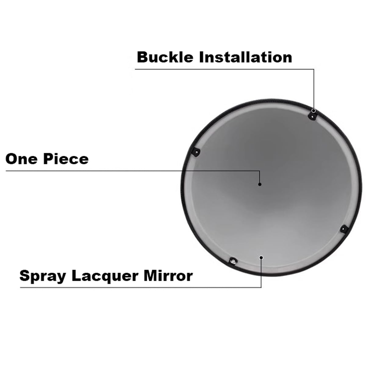 Espejo de seguridad convexo con reflector esférico y montaje en pared, espejo acrílico semicúpula de alta durabilidad para monitoreo de supermercado, oficina, almacén, 1/2 esférico, 60 cm/24 pulgadas