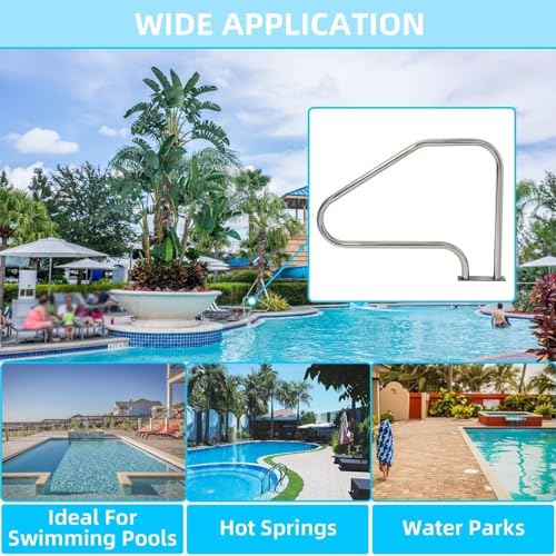 image for KUAFU Pool Handrail Stainless Steel Swimming Pool Hand Rail Stair Rail
