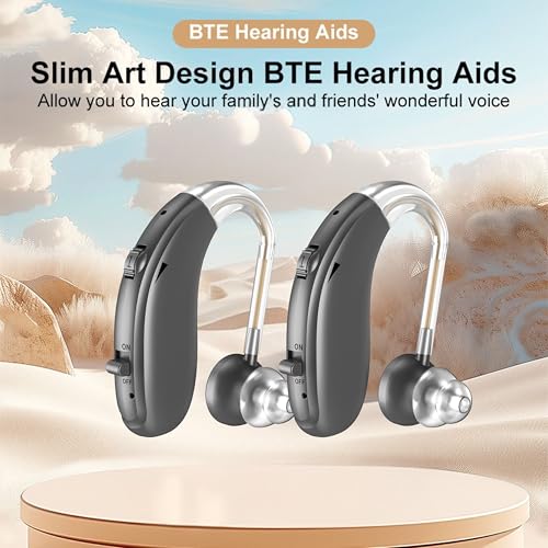 Image of Fastwell F27-2 Unit For Both Ear Rechargeable Hearing Aids for Adults with Hearing Loss, Mild To Moderate, Noise Reduction Ear Machine, (Grey-Pair) 1-Year Warranty