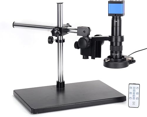 HAYEAR Kit de cámara de microscopio HDMI de 16 MP para industria, laboratorio, salida USB, tarjeta TF, grabadora de video, lente de montaje en C