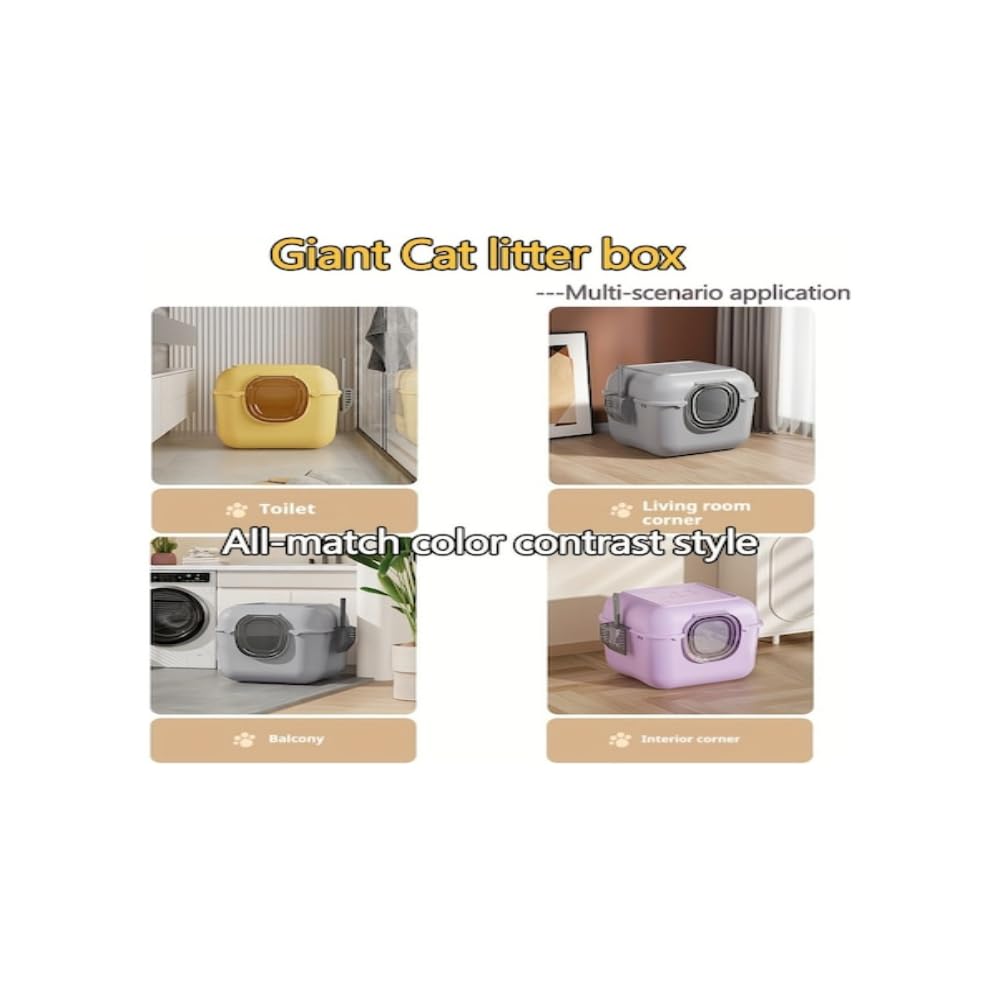 Lettiera per gatti completamente chiusa Oversize Anti-Splash Toilet Anti-Sand Odor Barriera Forniture per la pulizia degli animali domestici Protezione della privacy per gatti Casa