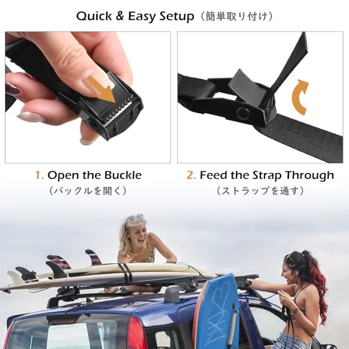 Image of TRIWONDER Tie Down Straps 4 Pack, Cam Buckle Lashing Straps Adjustable 1 inch x 1.6-19.7 ft, 440 lbs Break Strength Cargo Tie Downs for Roof Rack, Kayak, Motorcycle, Luggage, Truck