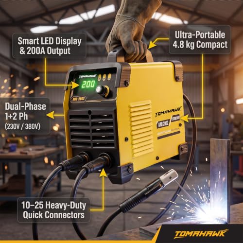 Image of Tomahawk ARC-2002 180A /200A Inverter ARC Welding Machine | Dual Phase | 60% Duty Cycle | 72V Open Circuit | Runs up to 4.0mm Rod | 1+2 Phase 230V /380V | IGBT Hot Start & Anti-Stick | 5 PCB