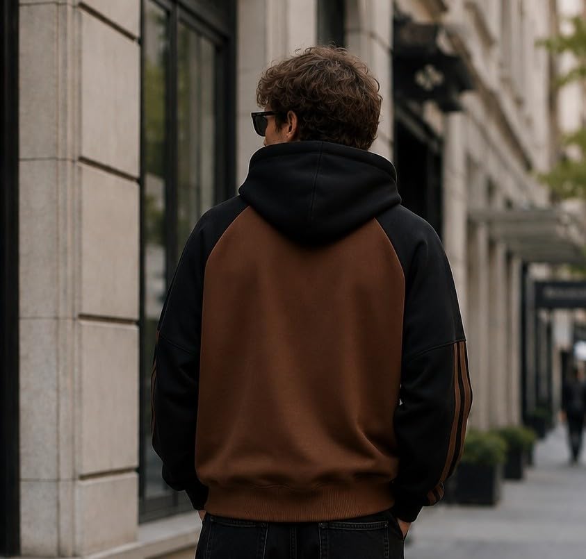 Image of Mens Colorblock Raglan Hooded Sweatshirt|| Hoodie for Men
