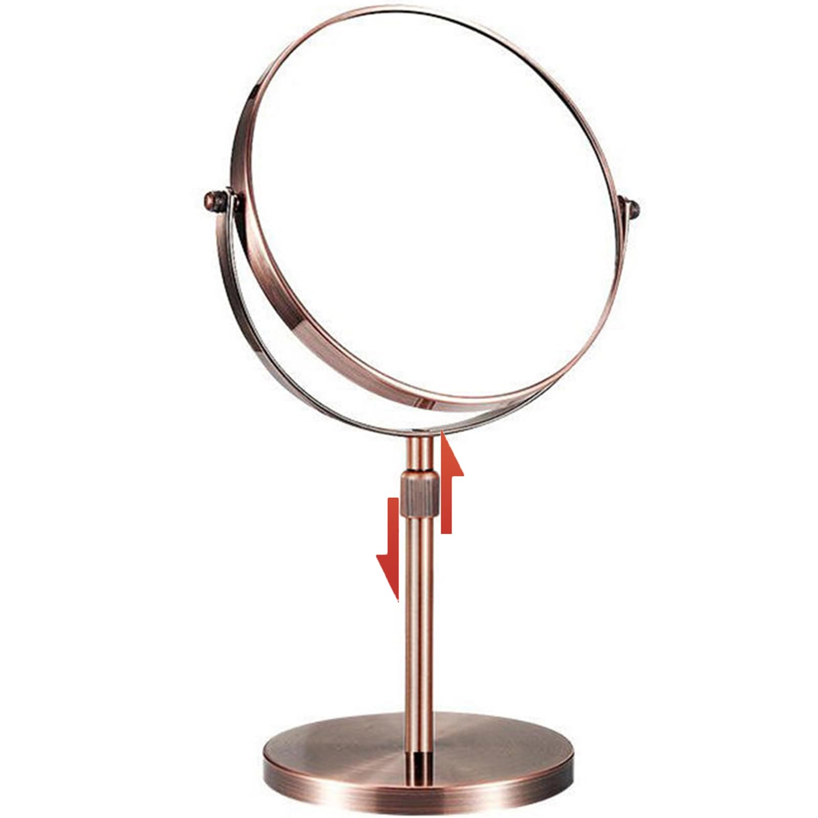 Rewis D 8'' Brushe Re Bronze Tabletop Standing Beauty Makeup Mirror, 2-Side Rotate 1X/3X Magnifying Vanity Mirror, Countertop H Cosmetic Shaving Mirror For Beauty Salon,