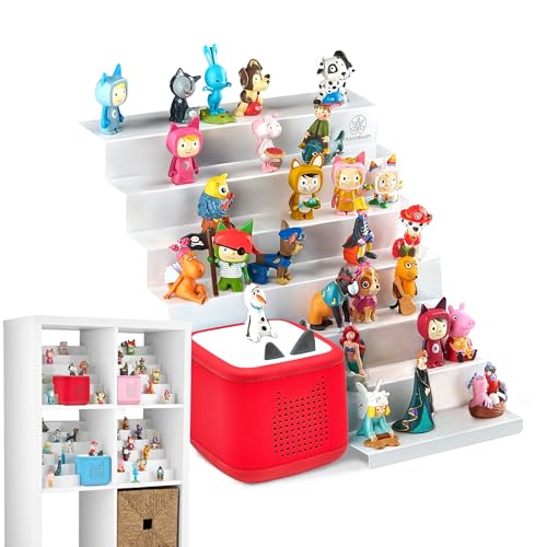 TRAUMBAUM® Tonie Regal als Einsatz für IKEA KALLAX | vollständig magnetisches Toniebox Regal für mehr als 50 Figuren + Box | Tonieregal für Mädchen und Jungen in weiß | Tonie Box Aussparung [Links]