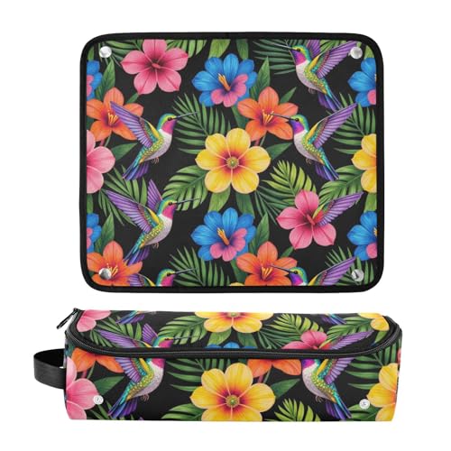 Organizer y Tapete Resistente al Calor para Herramientas de Cabello 2 en 1, Bolsa de Viaje Impermeable con Cremallera para Plancha, Rizador y Secador miniatura 3