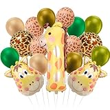Paket Inklusive: 2 x Giraffenkopfballon, 1 x Giraffe Zahlen Ballon 1, 2 x Runder Ballon mit Giraffenmuster, 12 Latexballons（Giraffenmuster 4 , Gold 2, Hautfarbe 2 , Dunkelgrün 2, Fruchtgrün 2）. Machen die Party angenehmer und bieten Ihnen oder Ihrem Kind ein unvergessliches Partyerlebnis.