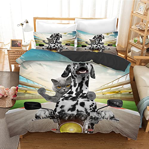 Housse de couette 90x190 enfant dalmatien anti-plis en microfibre douce facile à repasser - 2