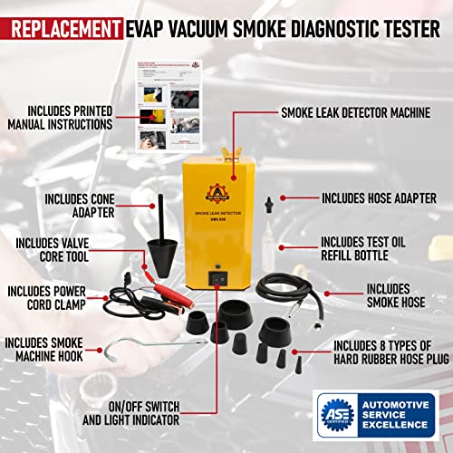 Evap Vacuum Smoke Diagnostic Tester - Compatible With 12V Cars, Trucks, Motorcycle, Atv, Boats, Snowmobiles - Automotive Smoke Machine Leak Detector, Portable Pipeline Fuel Leakage Detector #TOP3