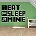 Eat Sleep My Gaming Adesivo Murale Poster Per Camerette Decorazione Murale Minecraft Vinile Adesivo Per La Casa Camera Da Letto 57X77 Cm