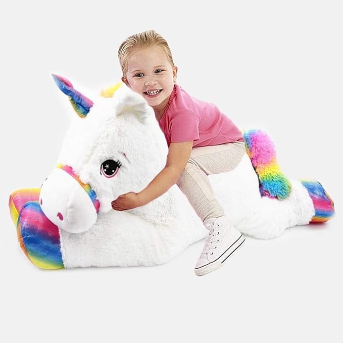 Giant Large Unicorn Stuffed Plush Super Soft Toy Lying Pony Unicorn Teddy Amazon.co.uk Toys