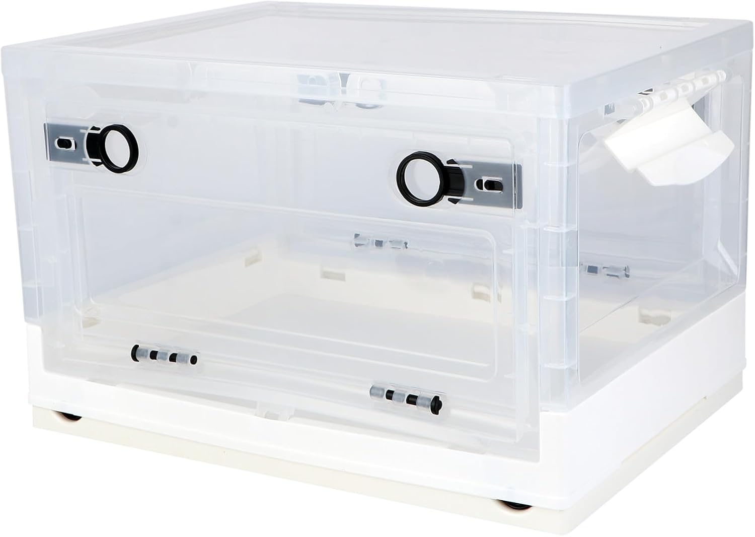 Luxshiny Foldable Plastic Storage Box White Multi-purpose Storage Case for Home and Dorm, Compact Organizer Container, Books, Clothes, and Daily Use