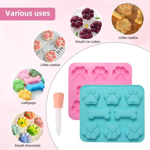 Luxoraiova 2 Stück Backmatte Hundekekse, Backmatten für Hundeleckerlies Set, Silikon Backform Hundekekse, Wiederverwendbare Bakeware Maker für Schokolade, Süßigkeiten, Gelee, Eiswürfel, Hund Behandelt