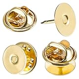 eBoot Pack of 50 Tie Tacks Blank Pins with Clutch Back (Gold)