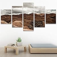 SIGNWIN 5 Panel Canvas Wall Art Modern Art Country Dramatic Global Landscape Multicolor Photography for Home Decorations Ready to Hang - 60