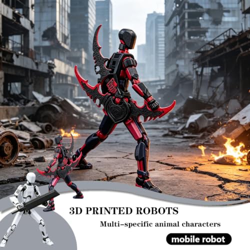 Image of 2Pcs Dummy 13 Action Figure, Desktop Display and Art Reference Model, Dynamic Poses for Collectors and Artists, Available in Black White and Red Black Color Options