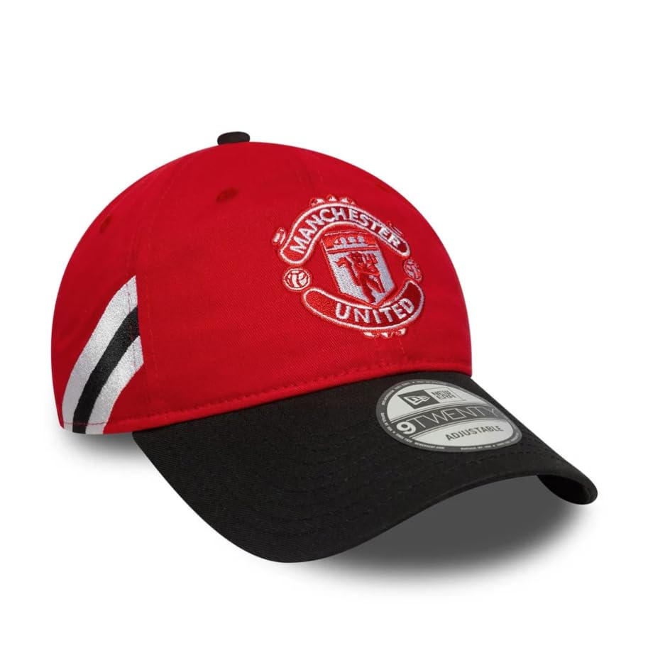 TBC New Era 9Twenty - Berretto da baseball per adulti, motivo a righe del Manchester United, colore: rosso